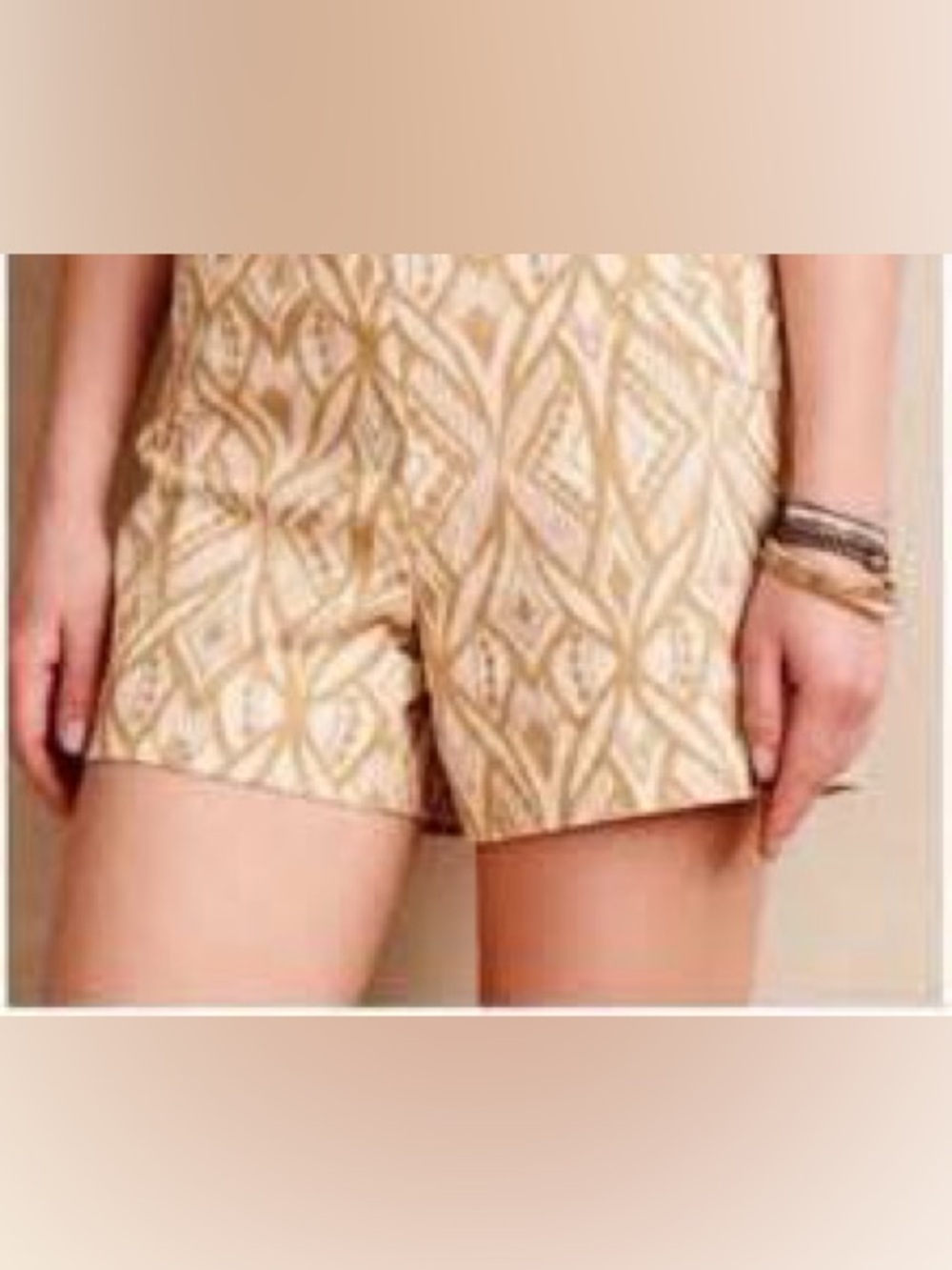 Anthropologie Elevenses Tiled Tide Shorts